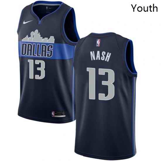 Youth Nike Dallas Mavericks 13 Steve Nash Swingman Navy Blue NBA Jersey Statement Edition